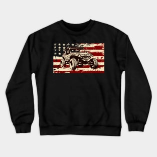 Retro USA Flag Dune Buggy Sand Driver 4x4 Beach rider Baja buggy Offroader Crewneck Sweatshirt